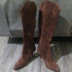 Dolce Vita brown heeled know high  suede leather boots Sz 10 NWOT